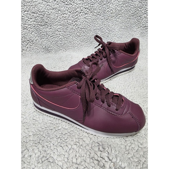Nike Classic Cortez Leather Lux Night Maroon Size US 6 Trainers 807471-603 - Picture 1 of 12